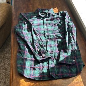 Ativa Men's Green and Red Plaid Button Down Shirt